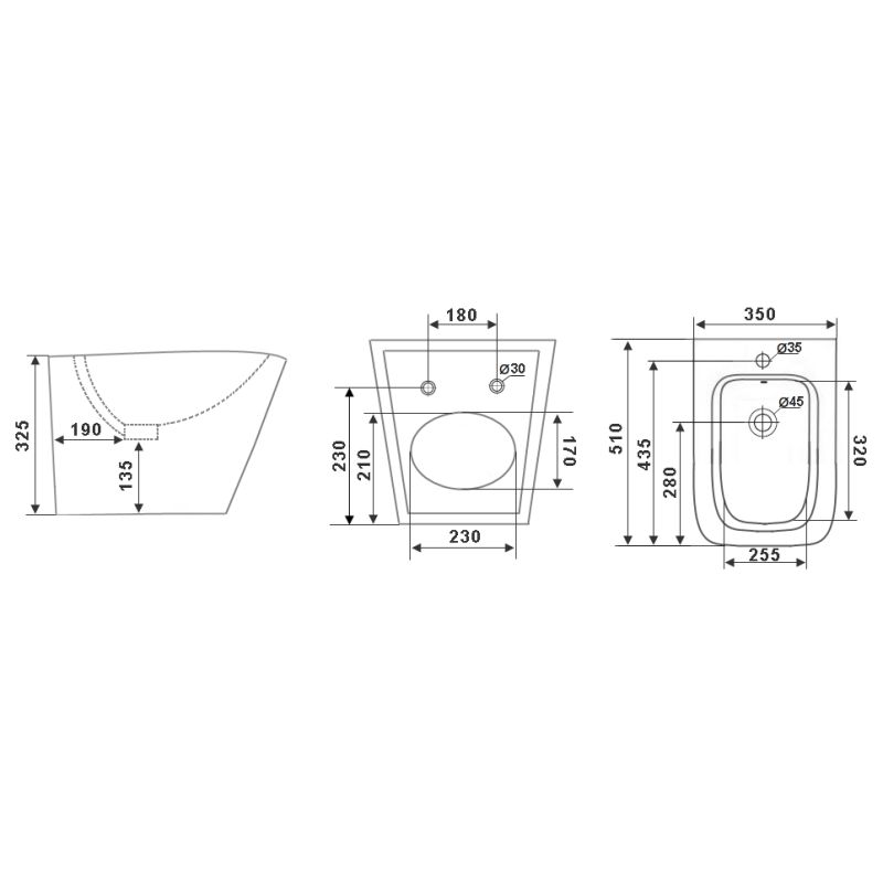 Биде Timo Soli TK-304 подвесное Белое