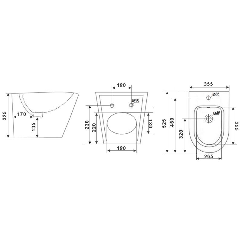 Биде Timo Inari TK-504 подвесное Белое