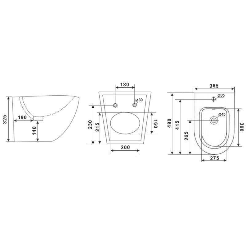 Биде Timo Kulo TK-404 подвесное Белое