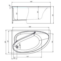 Акриловая ванна Timo Iva 160x100 L IVA1610L без гидромассажа