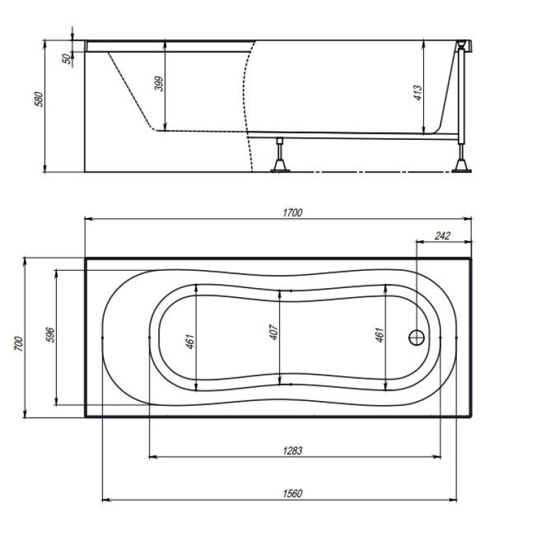 Акриловая ванна Timo Inka 170x70 INKA1770 без гидромассажа
