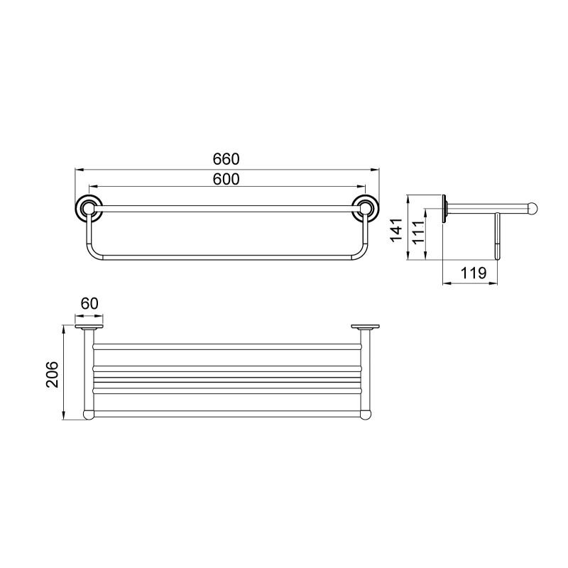 Полка для полотенец Timo Nelson 160058/02 Бронза
