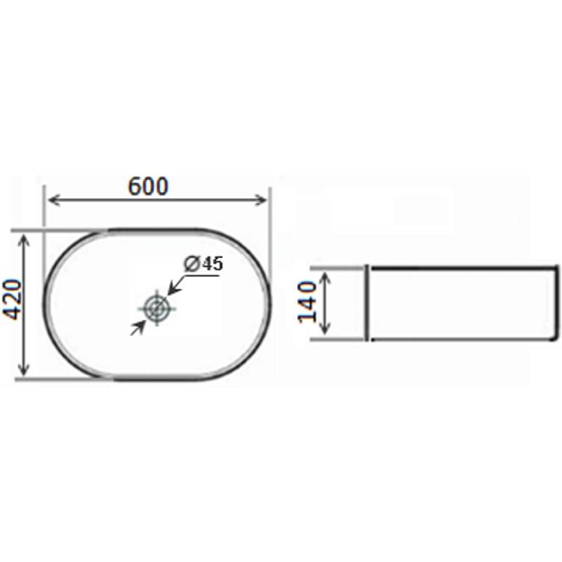 Раковина-чаша Timo Kulo 60 ТК-405 Белая глянцевая