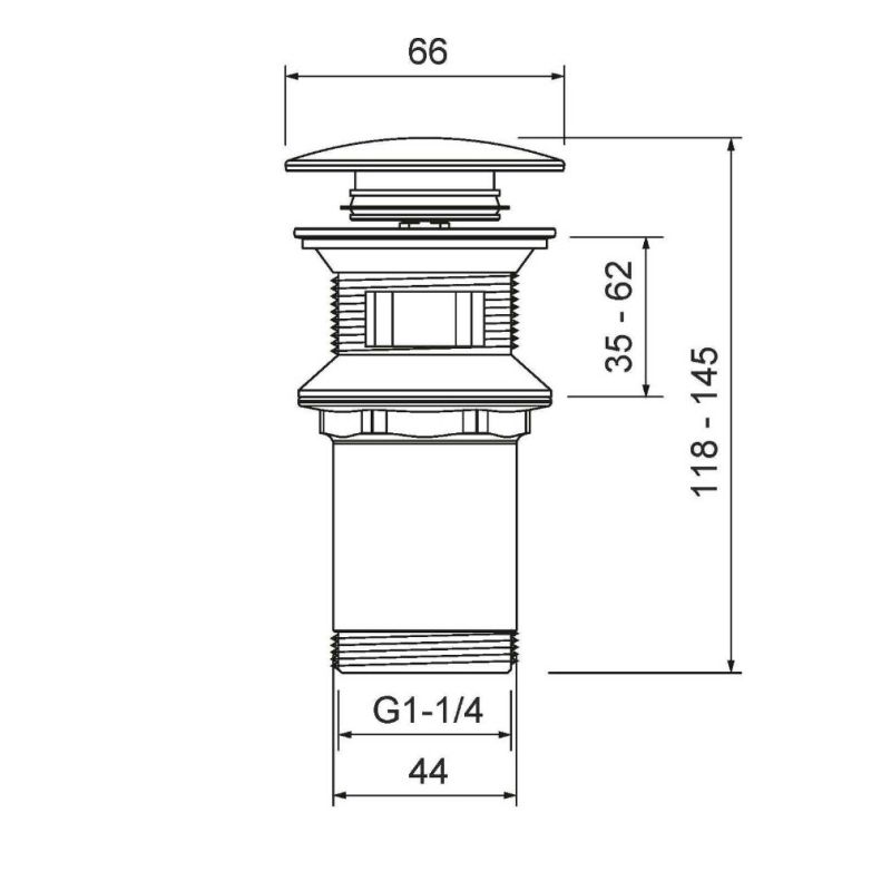 Слив-перелив Timo 8004/03 click-clack Черный