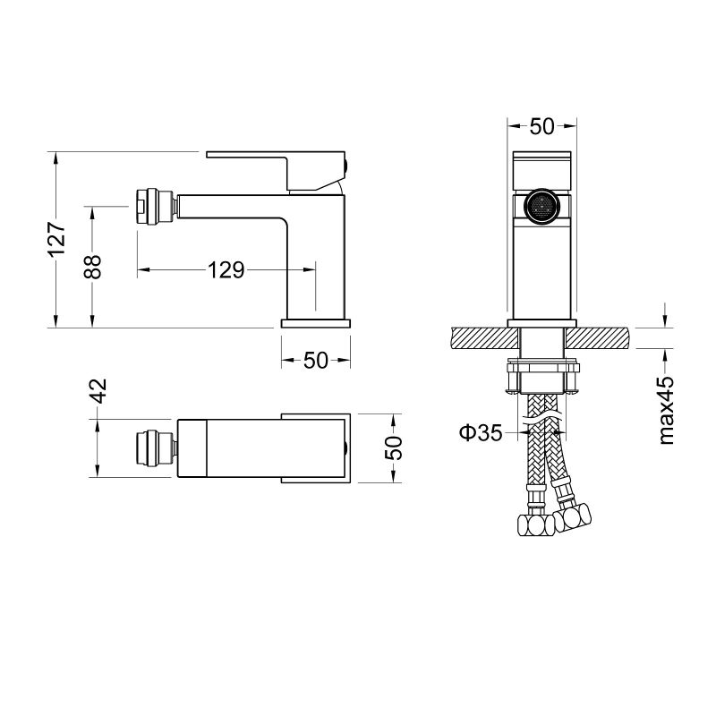 Смеситель для биде Timo Selene 2062/17F Золото матовое