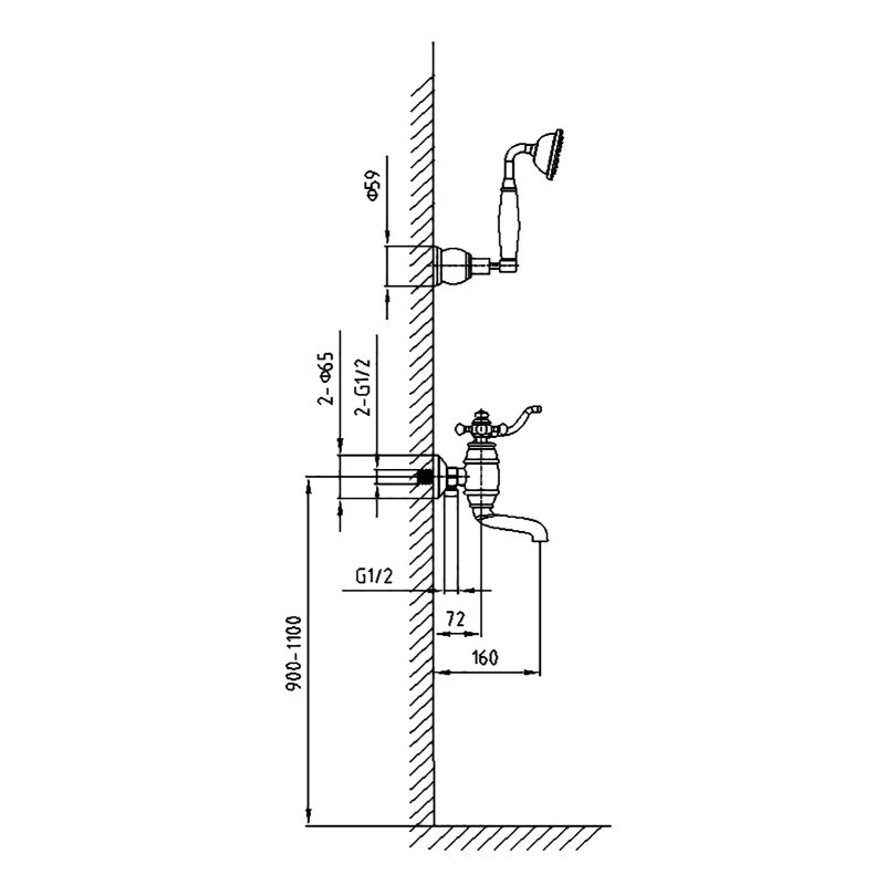 Смеситель для ванны Timo Lina 7034/00Y Хром