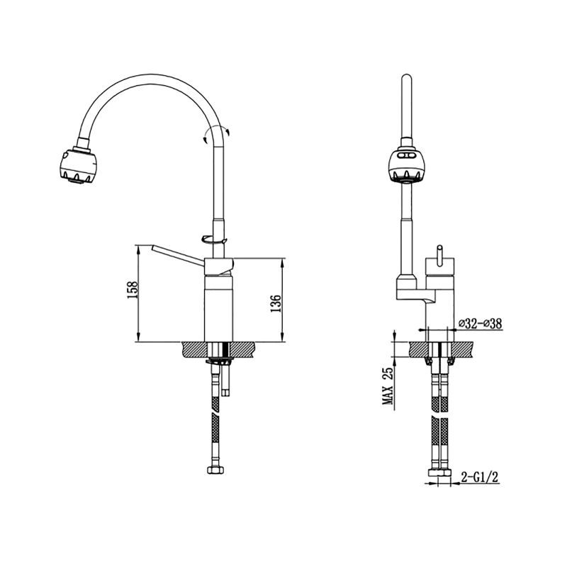 Смеситель для кухни Timo Saona 2308F Хром