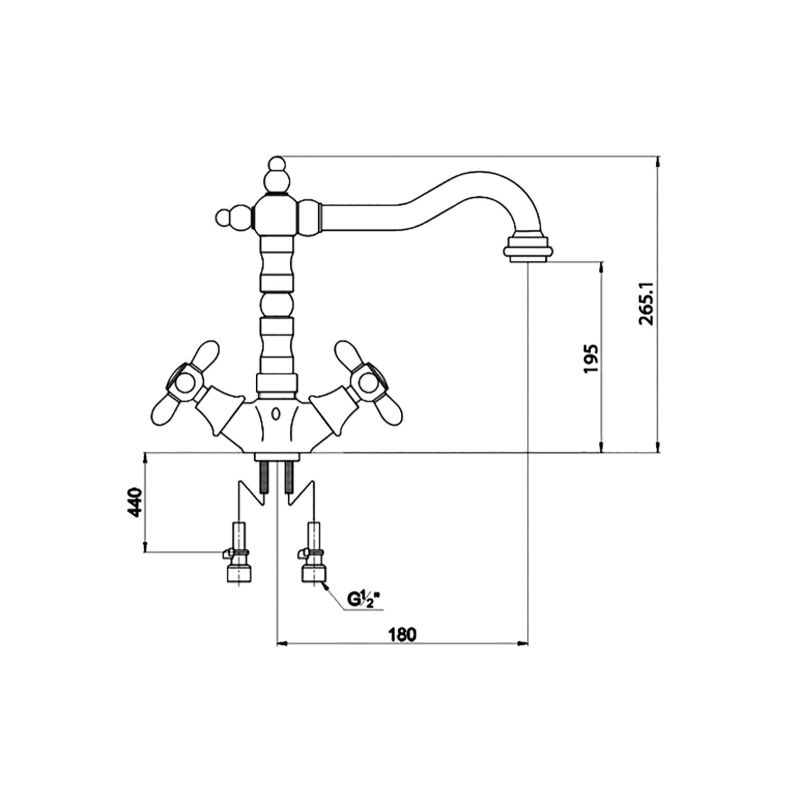 Смеситель для кухни Timo Ritz 0143FK Хром Золото