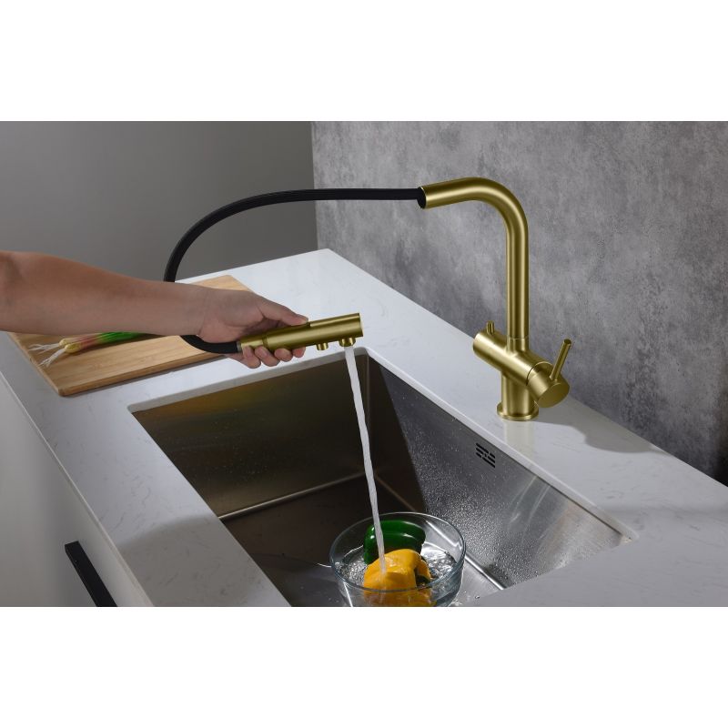 Смеситель для кухни Timo Saona 2356/17FL Золото матовое