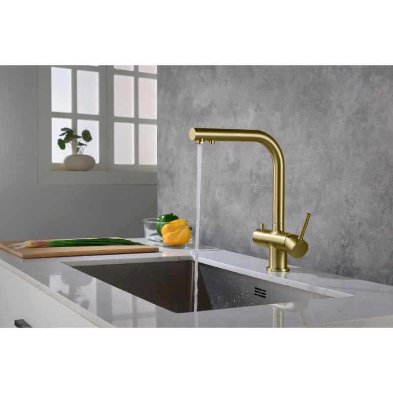 Смеситель для кухни Timo Saona 2356/17FL Золото матовое