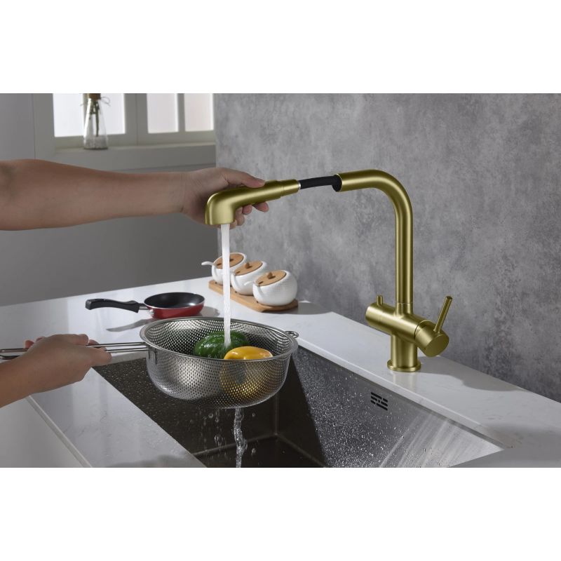 Смеситель для кухни Timo Saona 2346/17FL Золото матовое