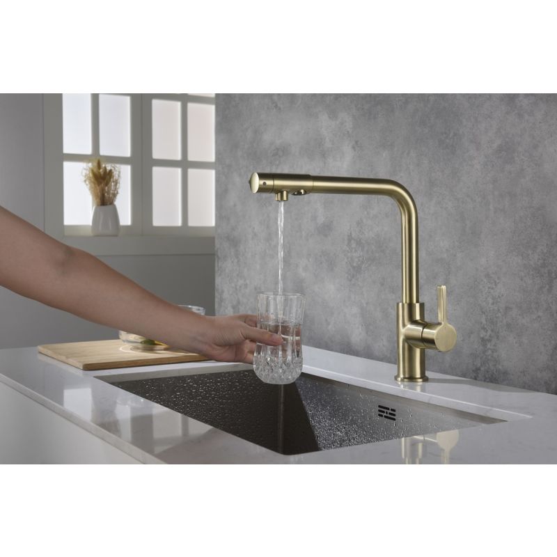 Смеситель для кухни Timo Hette 1026/17F Золото матовое