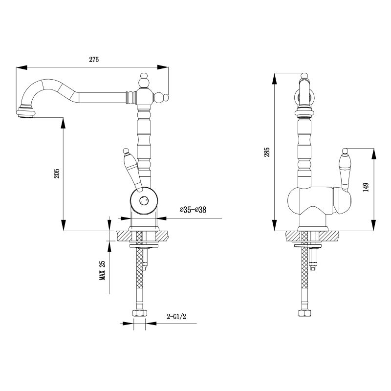 Смеситель для кухни Timo Morea 2406F Хром
