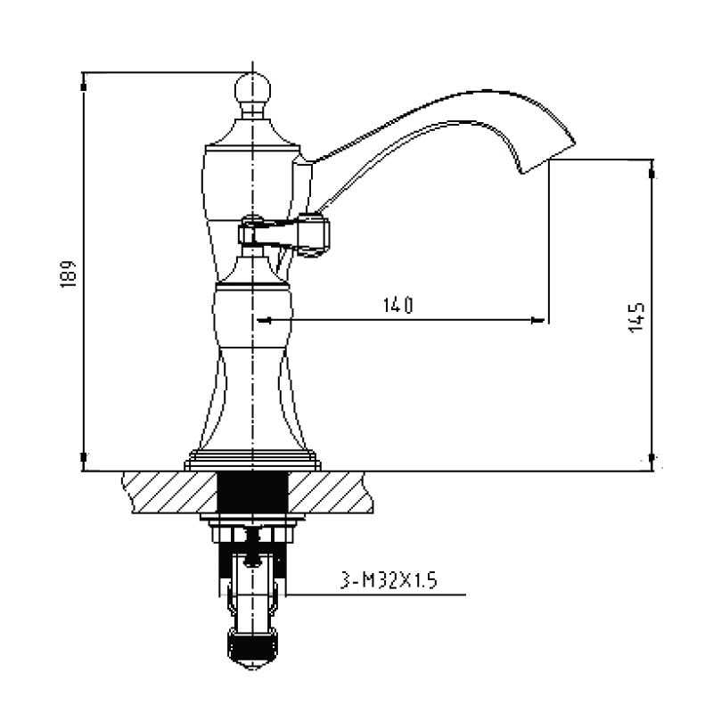 Смеситель для раковины Timo Unari 7511/04Y Черный антик Золото