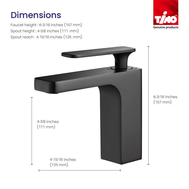 Смеситель для раковины Timo Torne 4361/03F Черный