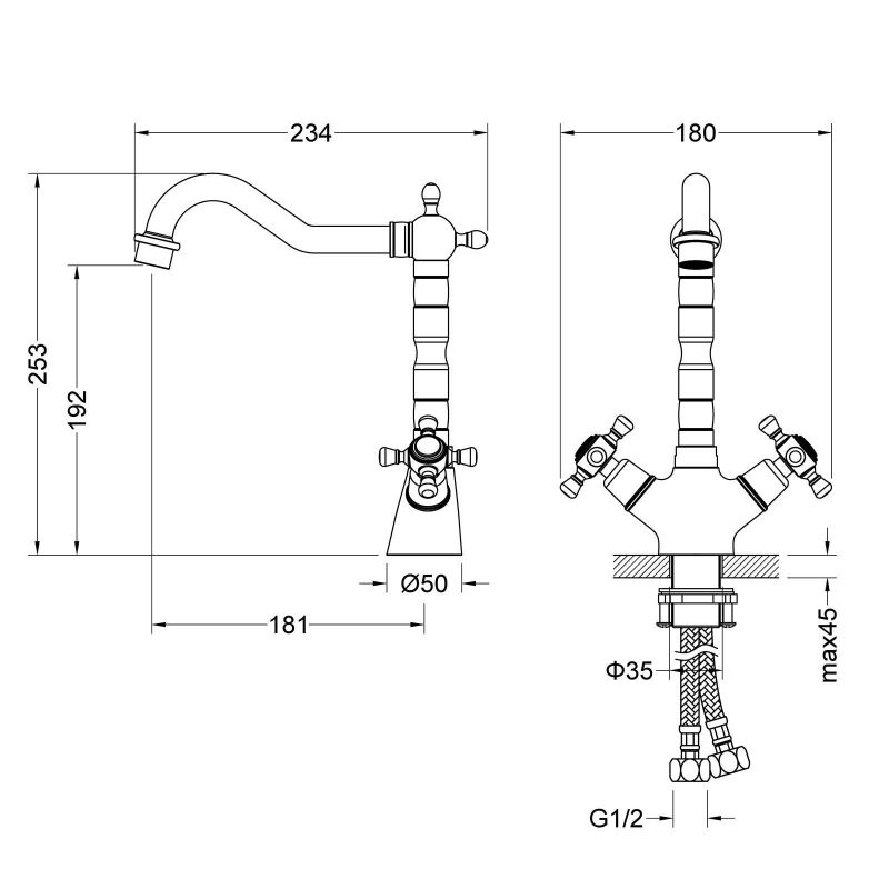 Смеситель для раковины Timo Nelson 0143/03F Черный