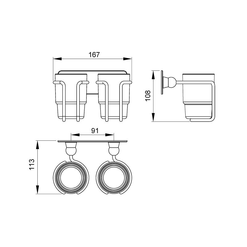Стакан для зубных щеток Timo Nelson 150032/00 Хром