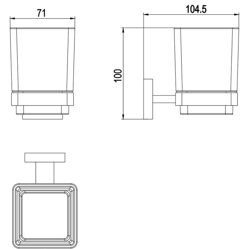 Стакан для зубных щеток Timo Selene 17033/17 Золото матовое
