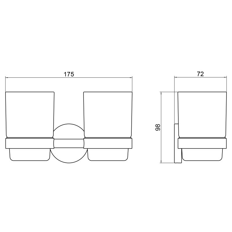 Стакан для зубных щеток Timo Saona 13034/18 двойной Черное золото
