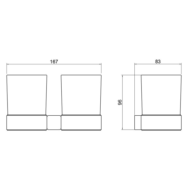 Стакан для зубных щеток Timo Selene 14034/03 двойной Черный матовый