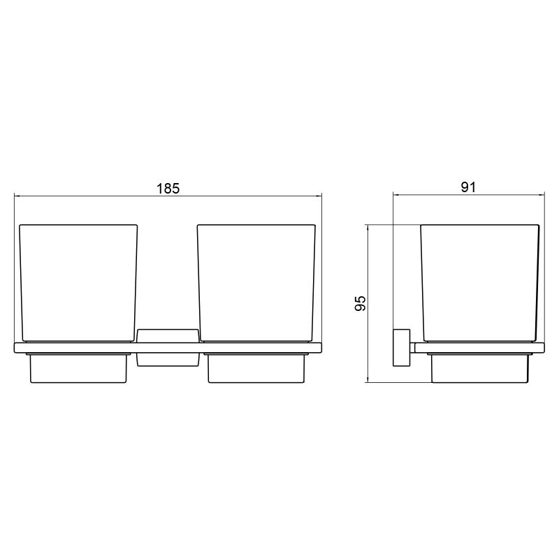 Стакан для зубных щеток Timo Selene 43034/03 двойной Черный матовый