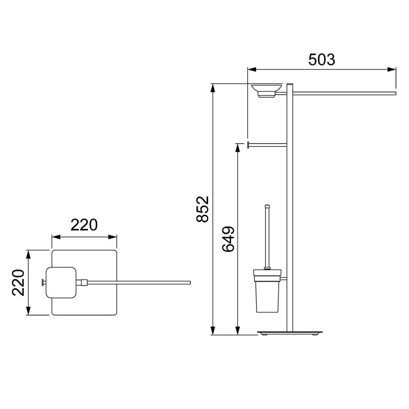 Напольная стойка Timo Selene 17085/17 Золото матовое