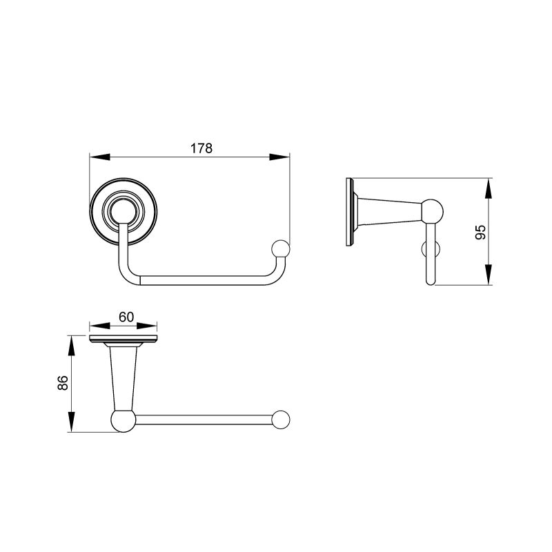 Держатель туалетной бумаги Timo Nelson 160041/02 Бронза