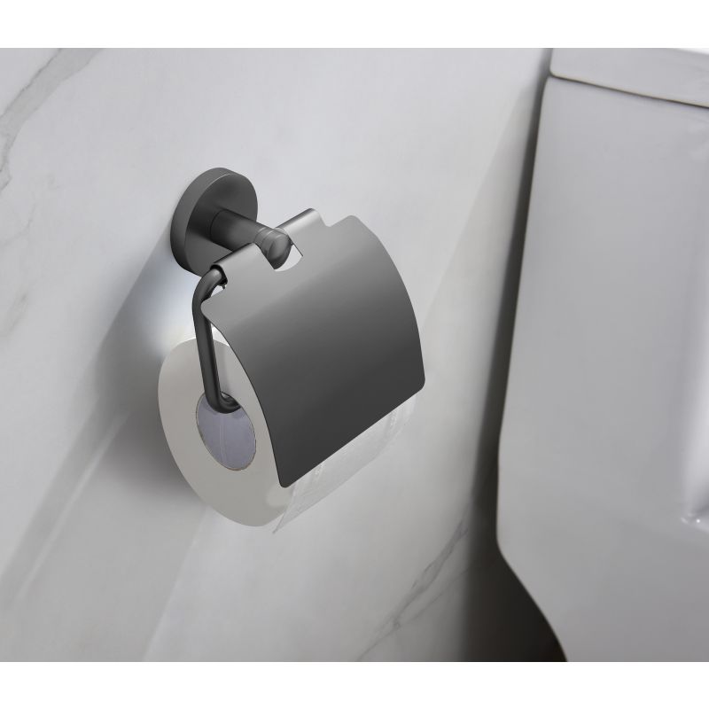 Держатель туалетной бумаги Timo Saona 13042/18 с крышкой Черное золото