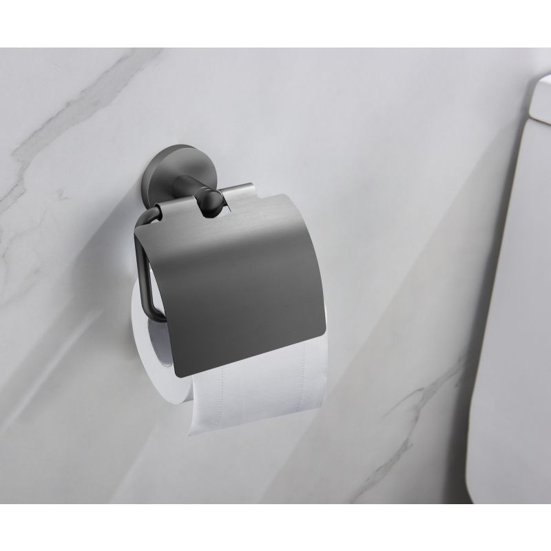 Держатель туалетной бумаги Timo Saona 13042/18 с крышкой Черное золото