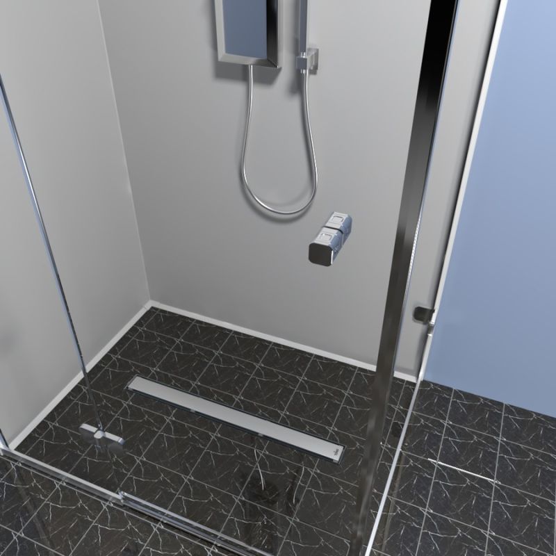 Душевой лоток TIMO Drain Protect 600 с двусторонней панелью PG20 под плитку, Сатин