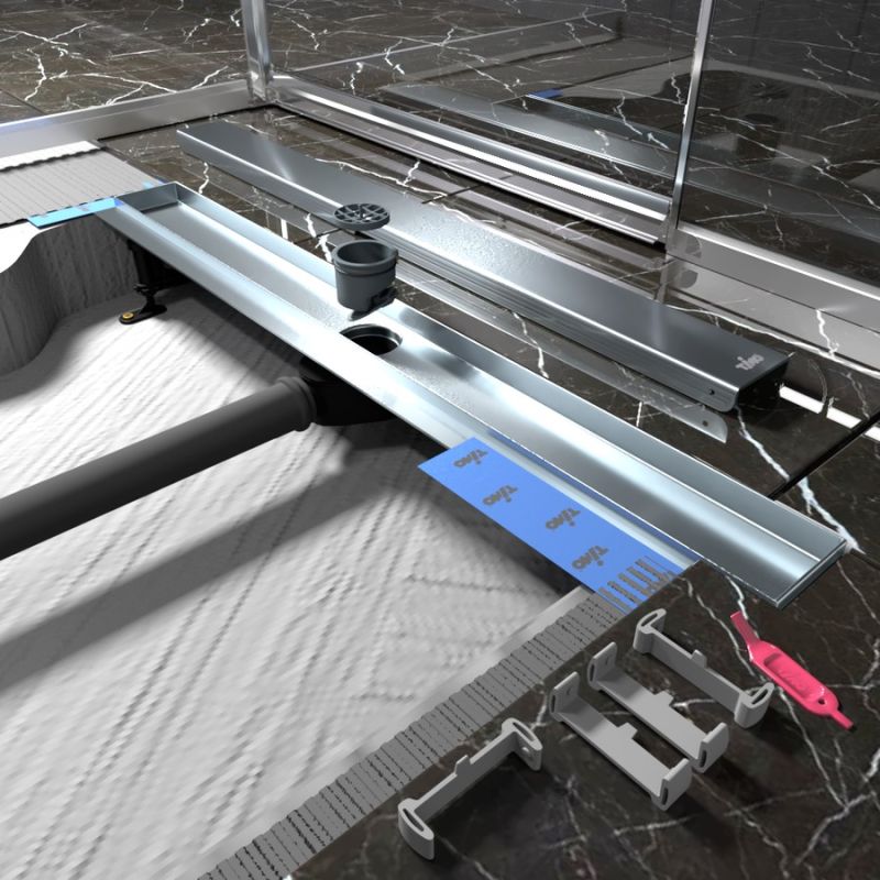 Душевой лоток Timo Standart 70 см DP20700-PG20700 с решеткой, матовый хром