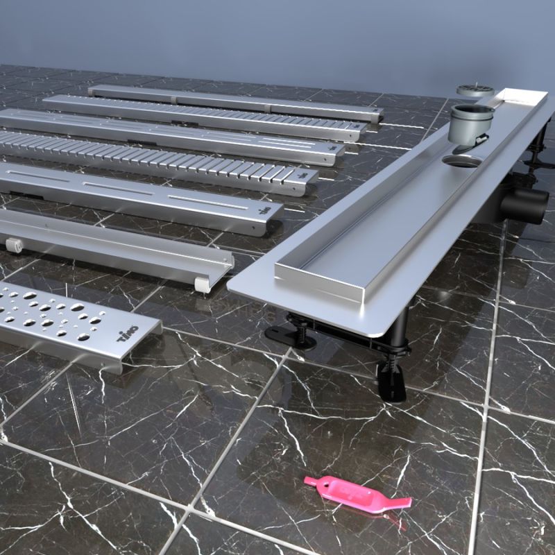 Душевой лоток Timo Standart 70 см DP20700-LG20700 с решеткой, матовый хром