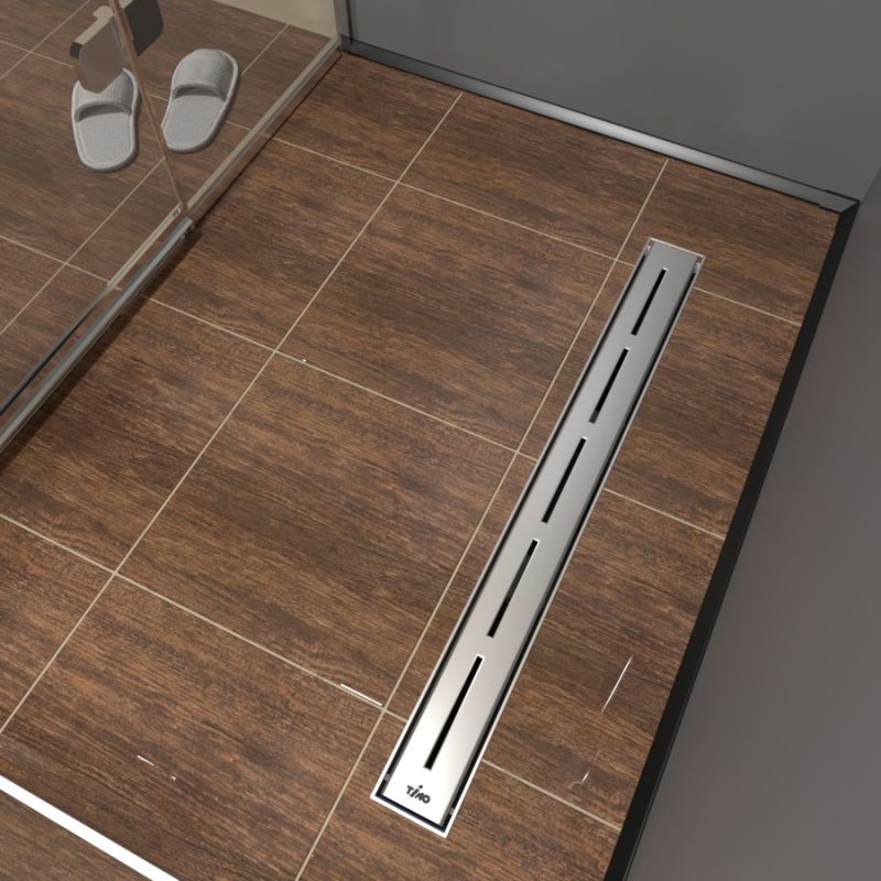 Душевой лоток Timo Eco 90 см SP10900-SG10900 с решеткой, матовый черный