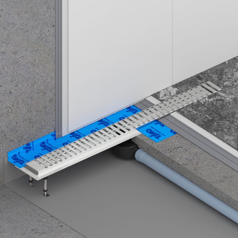 Душевой лоток TIMO Drain System 600 с вставкой "lines", Сатин