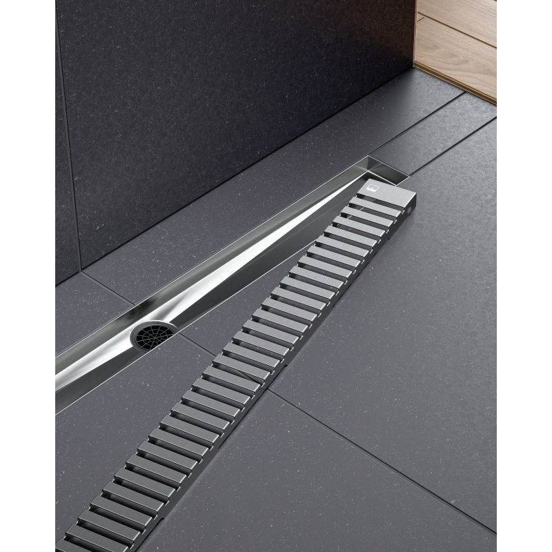 Дренажный канал Timo Drain System DS230107/00, 70 см, с перфорированной решеткой lines, хром