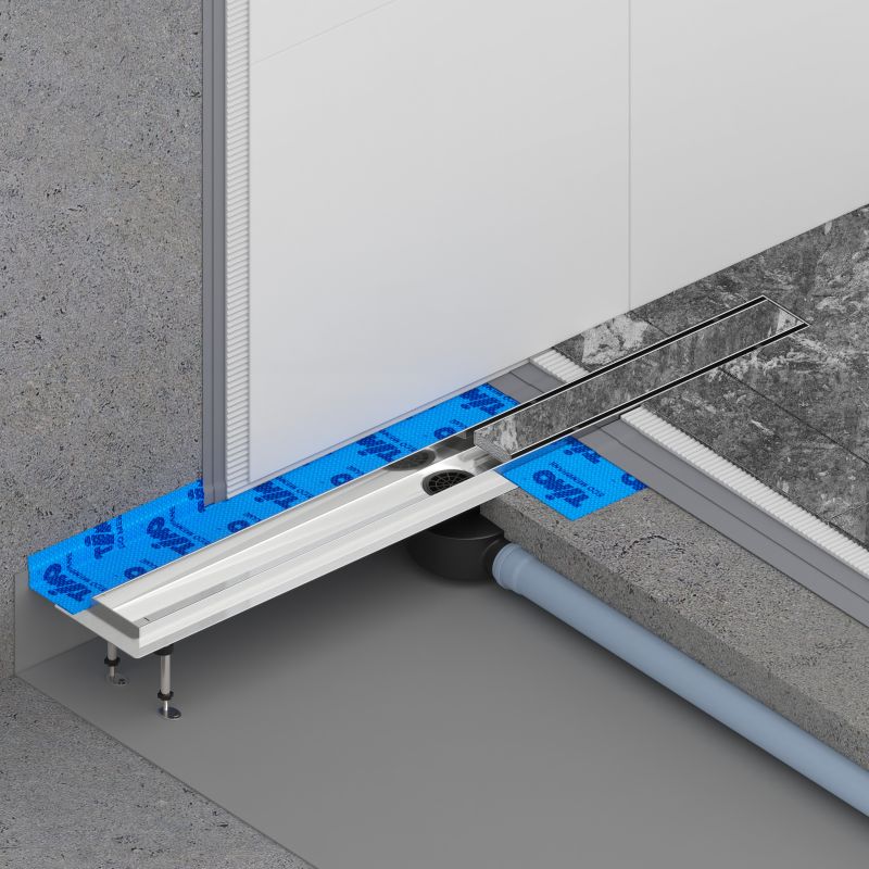 Дренажный канал Timo Drain System DS230207/00, 70 см, с двусторонней панелью "plate" под плитку, хром