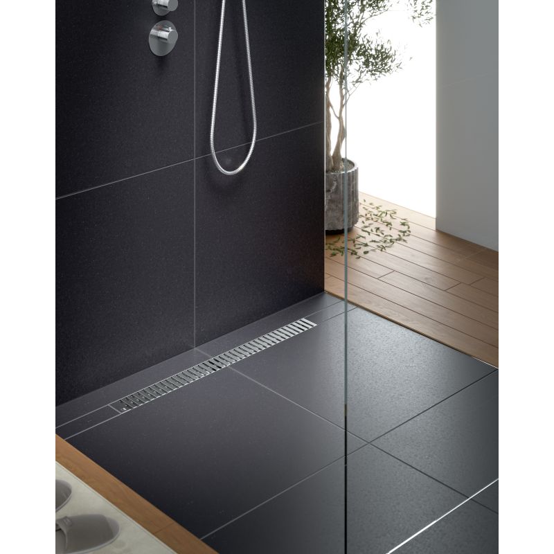 Дренажный канал Timo Drain System DS230109/01, 90 см, с перфорированной решеткой lines, сатин