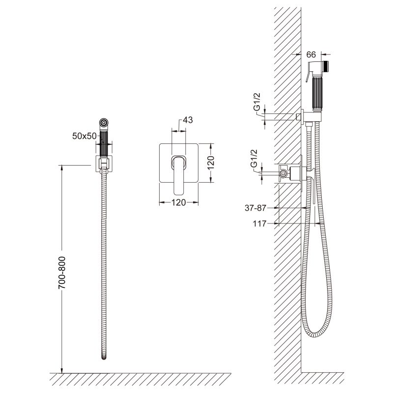 Гигиенический душ со смесителем Timo Torne 4389/00SM Хром