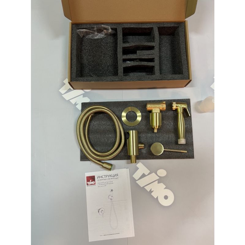 Гигиенический душ со смесителем Timo Saona 2389/17SM Золото матовое