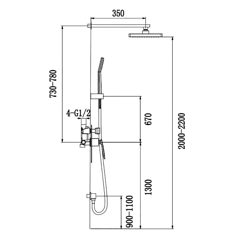 Душевая система Timo Helmi SX-4069/00-16SM Хром Белый