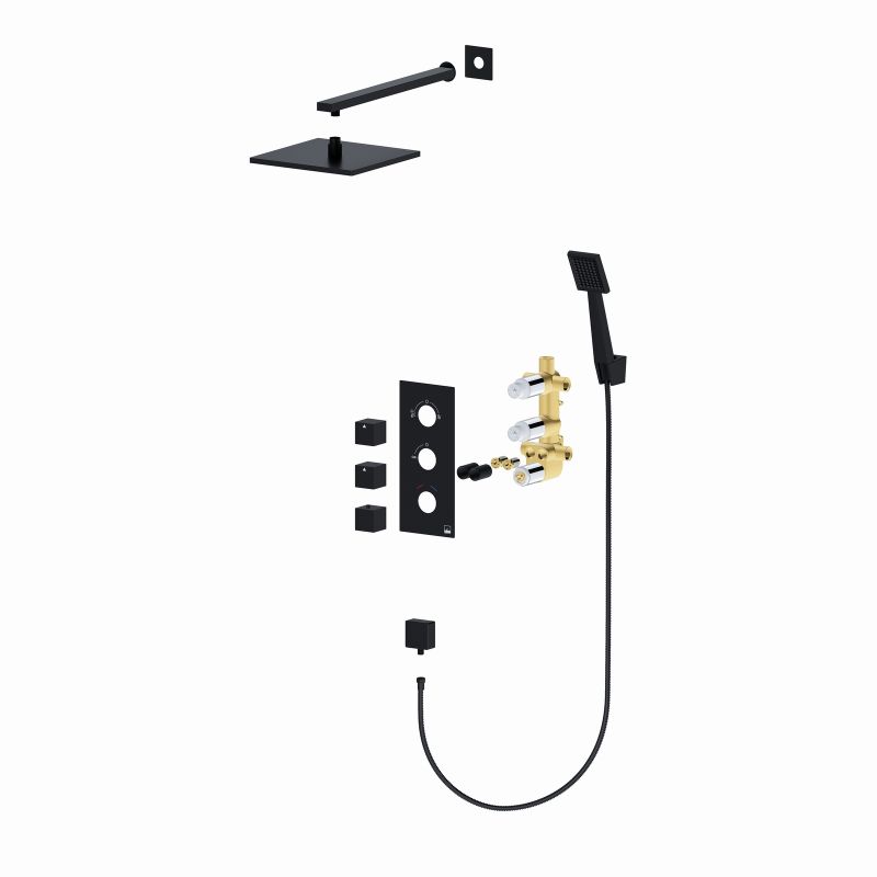 Душевая система Timo Tetra-Thermo SX-0179/03SM с термостатом Черный