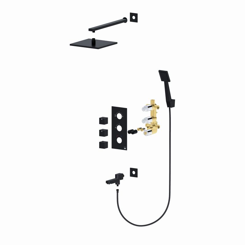 Душевая система Timo Tetra-Thermo SX-0199/03SM с термостатом Черный