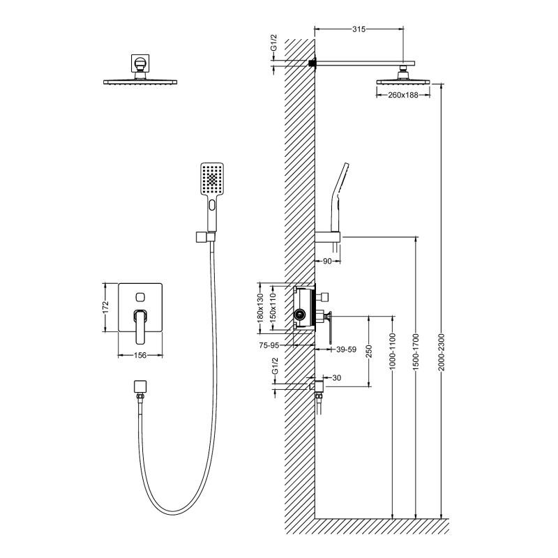 Душевая система Timo Torne SX-4319/03SM Черный