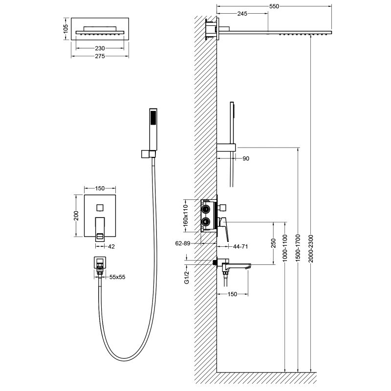 Душевая система Timo Briana SX-7119/03SM Черный