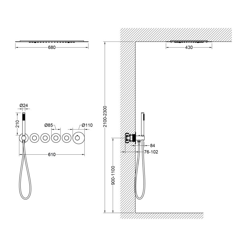 Душевая система Timo Saona SX-2319/03SM с термостатом Черная