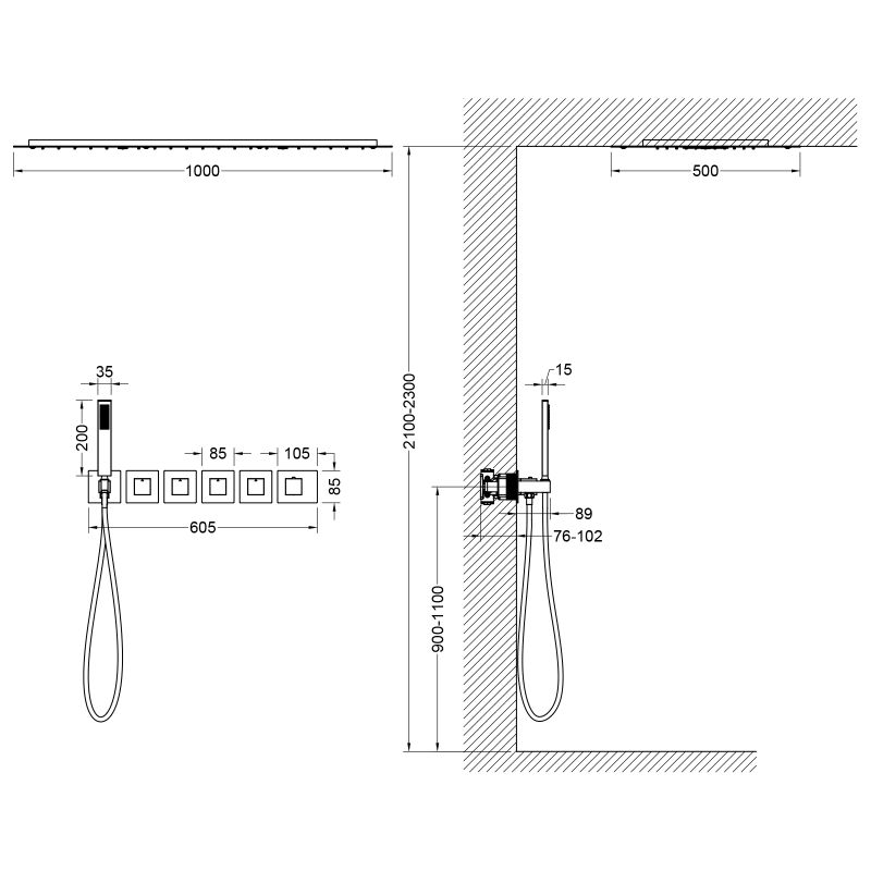Душевая система Timo Petruma SX-5329/03SM с термостатом Черная