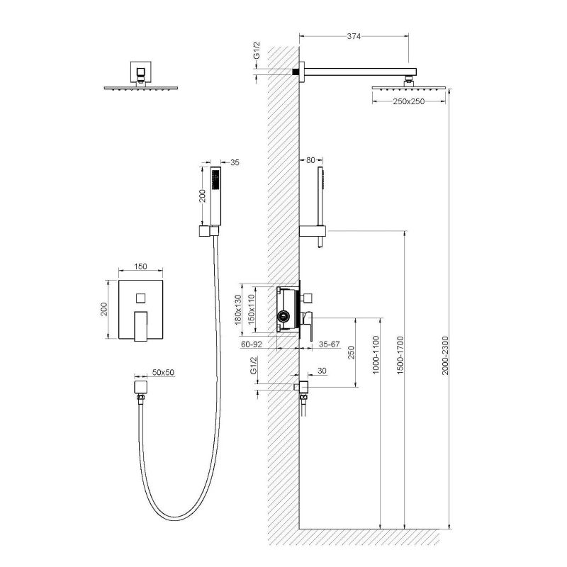 Душевая система Timo Selene SX-2069/16SM Белая матовая