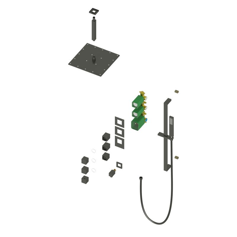 Душевая система Timo Selene SX-2229/03SM с термостатом Черная матовая