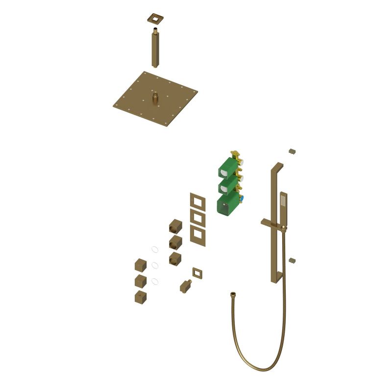 Душевая система Timo Selene SX-2229/17SM с термостатом Золото матовое