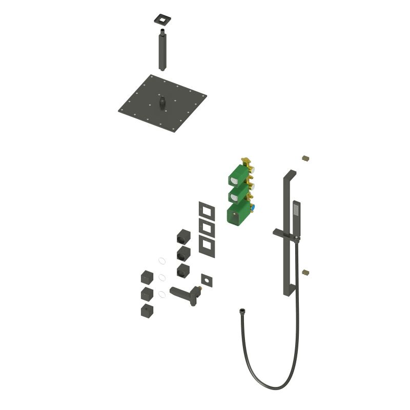 Душевая система Timo Selene SX-2239/03SM с термостатом Черный матовый